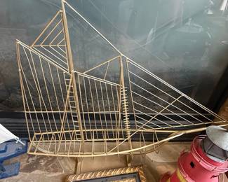 Curtis Jere Brass Sailboat Sculpture