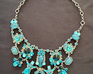 White House Black Market Blue Statement Necklace