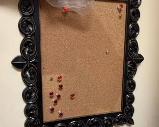 Decorative Baroque-Style Framed Cork Bulletin Board