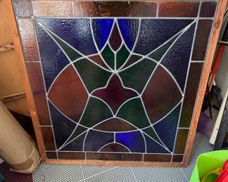 Artisan Stained Glass Geometric Panel