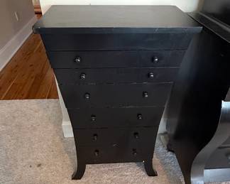 Black Painted Lingerie Chest with Cabriole Legs