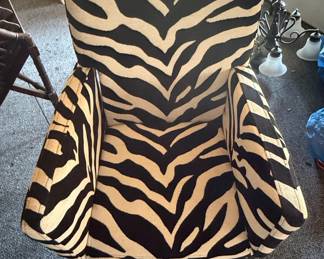 Zebra Print Accent Armchair