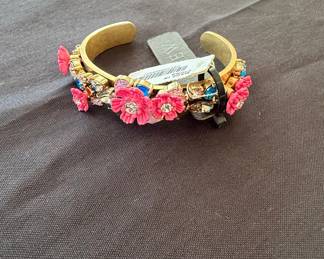 J.Crew Floral Crystal Cuff Bracelet