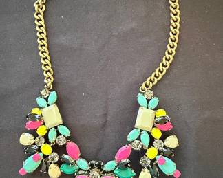 J. Crew Multicolor Resin Floral Statement Necklace