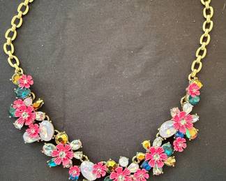 J.Crew Pink Floral Statement Necklace