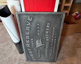 Flagstone Brewery First Reserve Lager Embossed Metal Sign