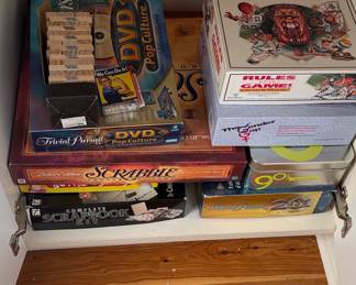 Assorted Vintage Board Games Collection with Carolina Panthers Jenga