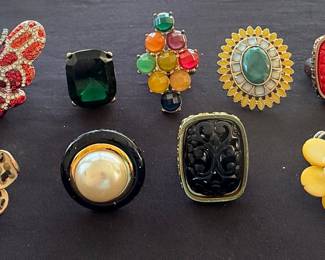 Collection of Assorted Fashion Statement Rings