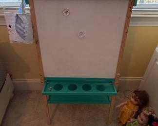 KidKraft Deluxe Wooden Easel with Teal Accents