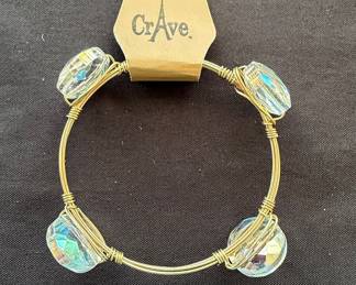 Bourbon and Bowties Wire-Wrapped Crystal Bangle