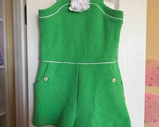 Janie and Jack Green Quilted Romper