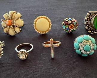 Collection of Assorted Costume Fashion Rings