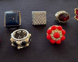 Collection of Vintage Costume Statement Rings