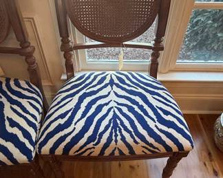 Louis XVI Style Side Chair with Zebra Upholstery