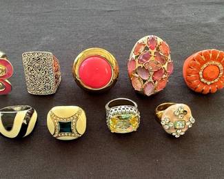 Collection of Assorted Fashion Costume Rings