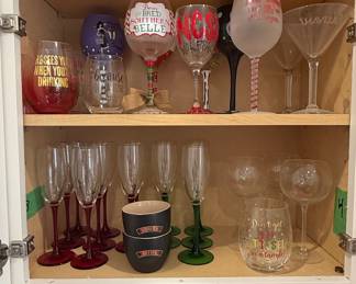 Assorted Novelty and Seasonal Stemware Collection, including University Branded Items