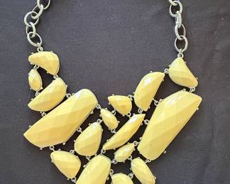 Brahmin Yellow Faceted Resin Bib Necklace