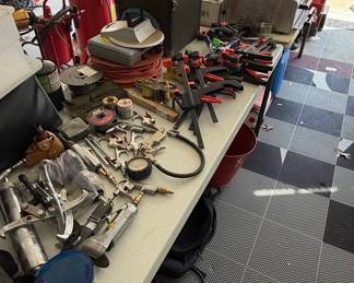 Assorted Professional Workshop Hand Tools and Pneumatic Equipment