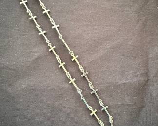 Sterling Silver Cross Station Necklace