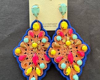 Core Statement Embroidered Dangle Earrings