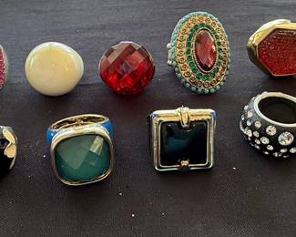 Collection of Assorted Costume Jewelry Statement Rings
