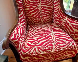 Vintage Zebra Print Upholstered Armchair