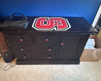 Upcycled Media Console with NC State University Decal
