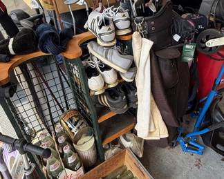 Vintage Coca-Cola Crate with Bottles and Assorted Golf Equipment