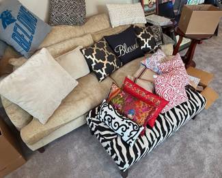 Zebra Print Upholstered Bench