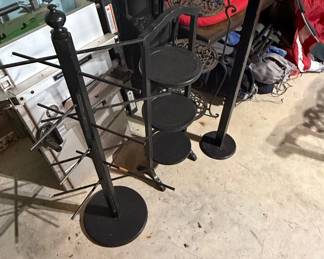Vintage Black Metal Display Stands - Plant Stand and Mug Tree