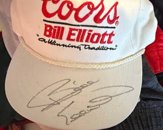 Vintage Bill Elliott Coors Racing Hat with Autograph