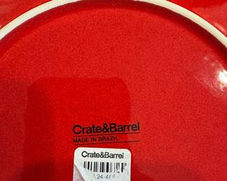Crate & Barrel Red Dinnerware and White Oval Platters