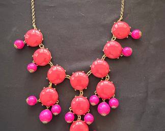 Chunky Pink Bubble Bib Necklace