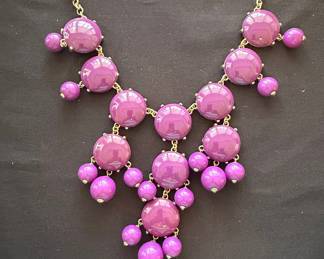 Purple Bubble Bead Statement Necklace