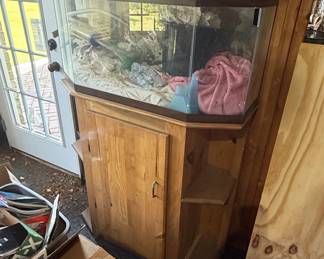 Corner Aquarium and Cabinet Stand
