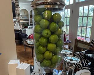 Large Decorative Apothecary Jar with Faux Fruit