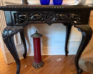 Vintage Ceramic and Metal Pedestal Umbrella Stand