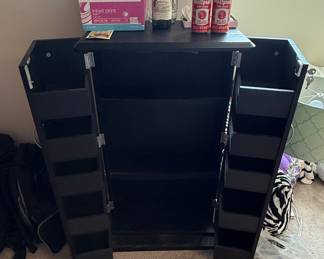 Black Bar Cabinet with Interior Shelving