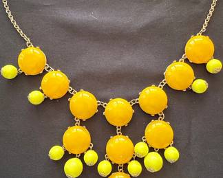 Vintage Yellow "Bubble" Bib Necklace