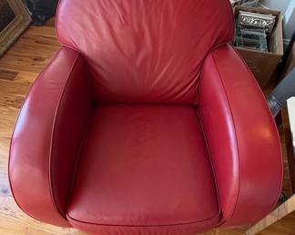 Poltrona Frau Vanity Fair Red Leather Club Chair