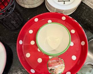 Member's Mark Reversible Ceramic Cake Plate and Chip & Dip Server