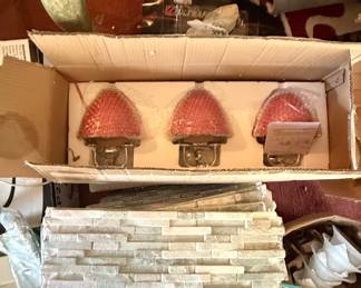 Set of Three Decorative Wall Sconces or Fixtures