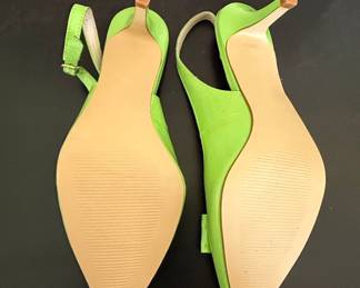 Lilly Pulitzer Lime Green Patent Bow Slingback Heels