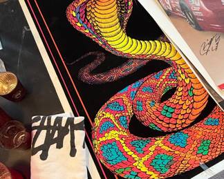 Vintage 1974 King Cobra Blacklight Poster