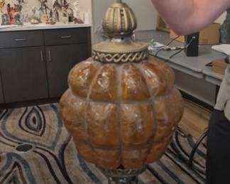 Amber/ Orange vintage hanging lamp
