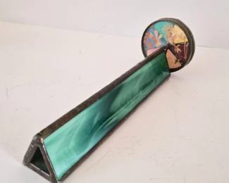 39 HandcraftedStainedGlassKaleidoscopeTriangularPrismDesign