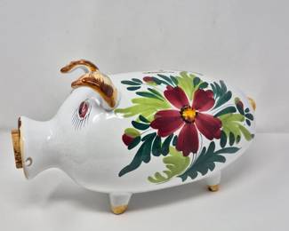 116 LargeItalianHandPaintedCeramicPiggyBank