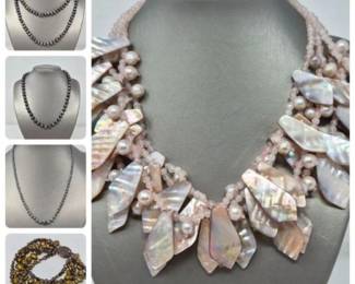 192 ClassicBoldPearlMOPNecklacesBraceletEarrings