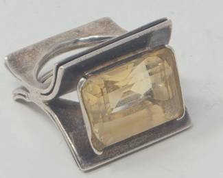 93 ArtisanCitrineSterlingSilverSquareBandRing