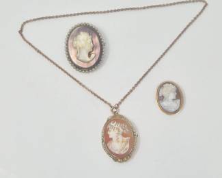 83 VintageCameoCollection10KGold800SilverPendantBrooches